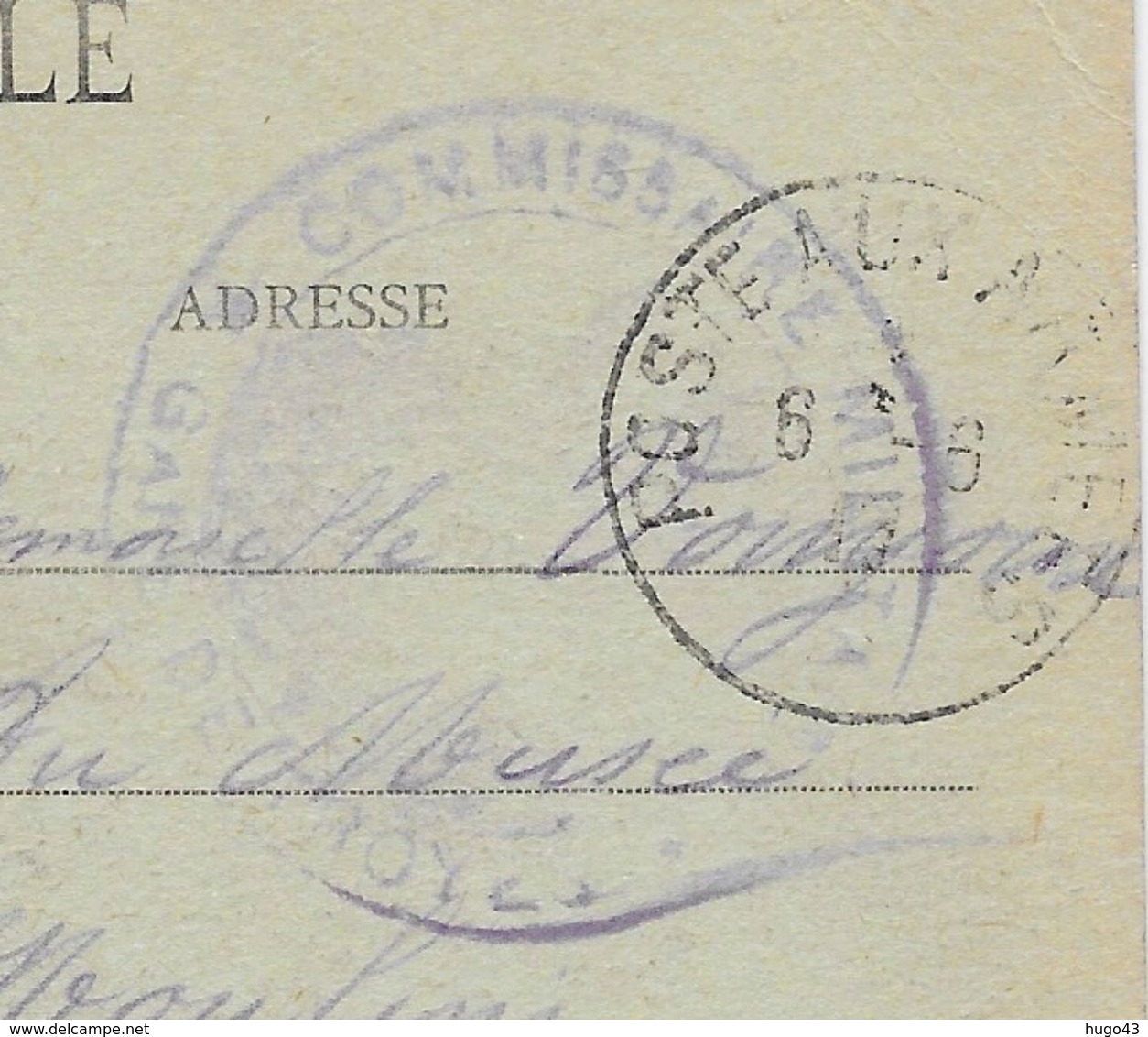 (RECTO / VERSO) CHAMPENOISE COIFFEE DU TOQUAT EN 1917- CACHET MILITAIRE GARE DE TROYES ET POSTES AUX ARMEES - CPA - Autres & Non Classés