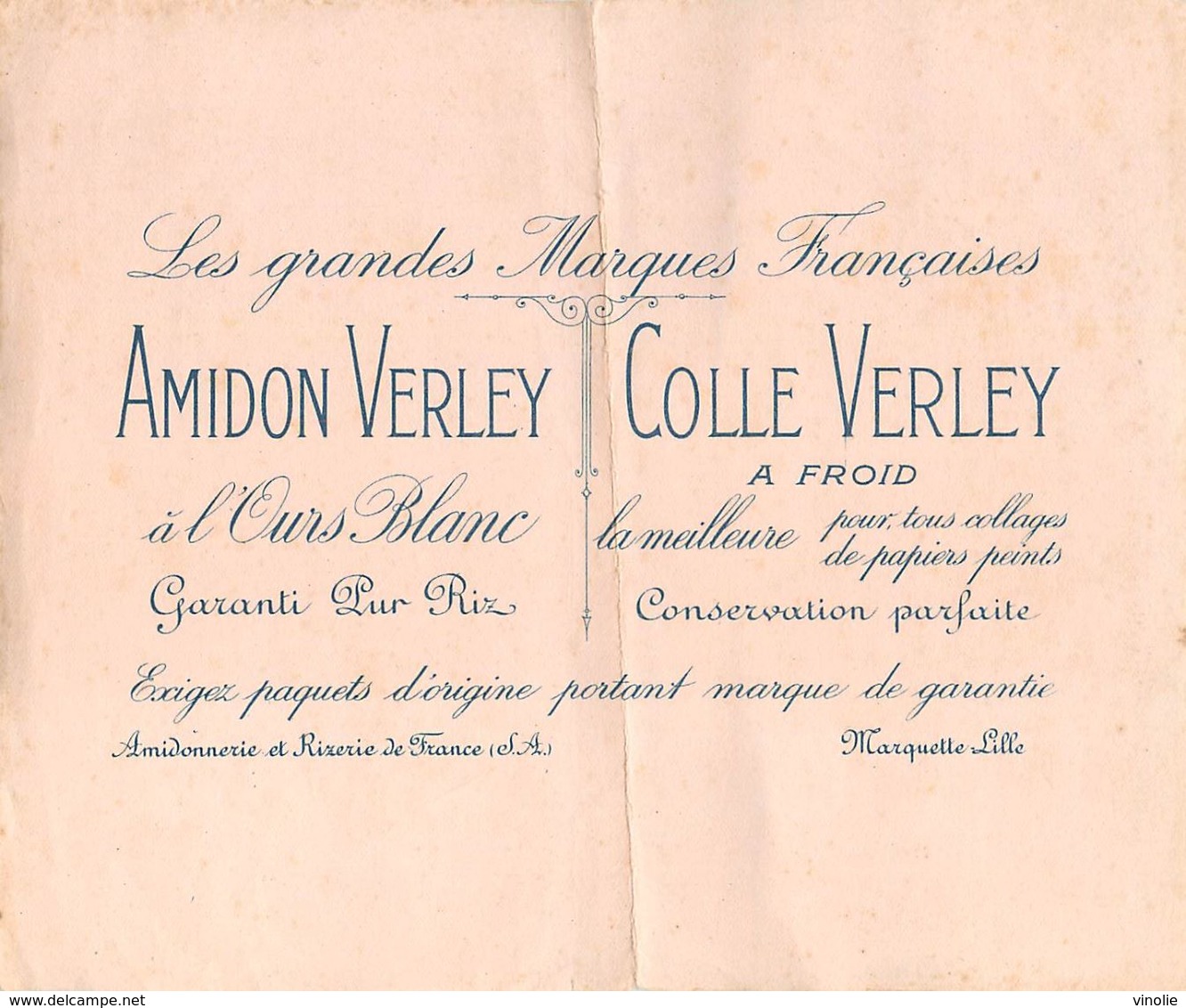 VP-GF.18-201 : BUVARD.  AMIDON VERLEY. COLLE VERLEY. MARQUETTE PRES LILLE. NORD - A