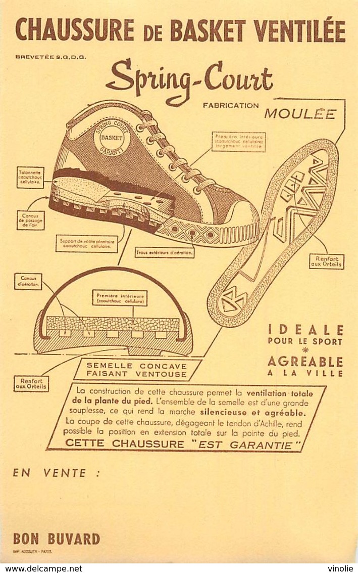 VP-GF.18-211 : BUVARD. SPORT. CHAUSSURE DE BASKET - Autres & Non Classés