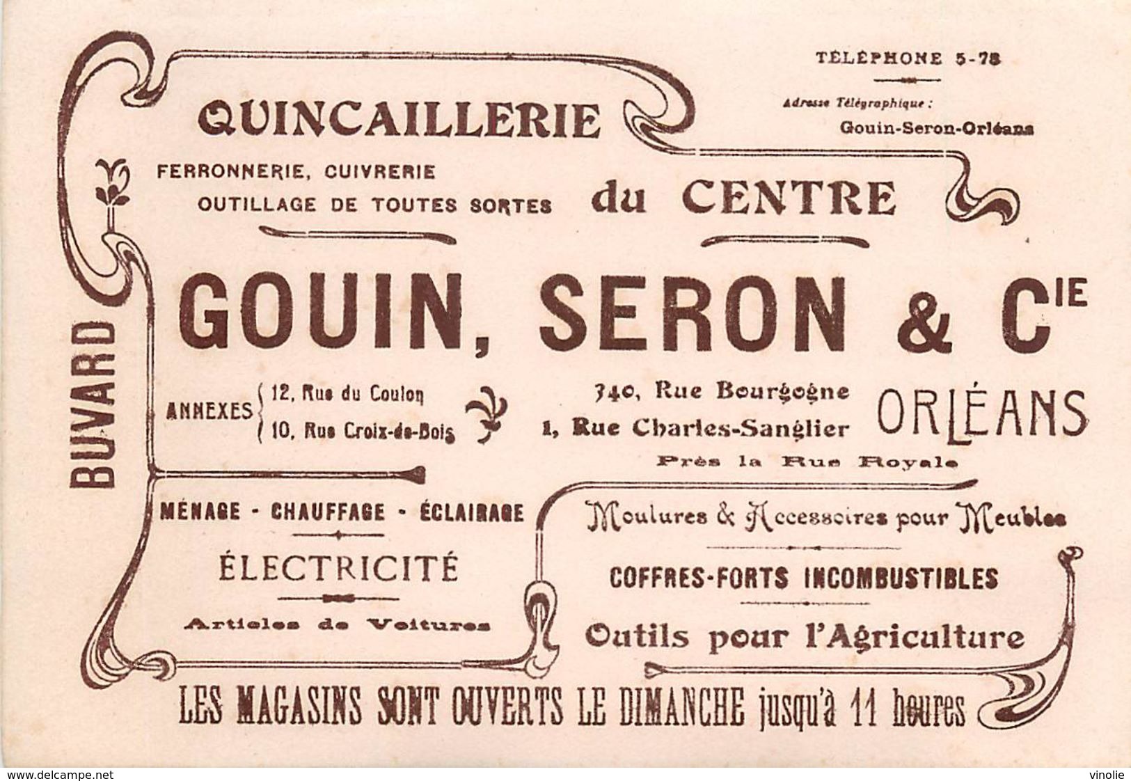 VP-GF.18-252 : BUVARD. QUINCAILLERIE DU CENTRE. GOUIN SERON. ORLEANS. LOIRET. - Autres & Non Classés