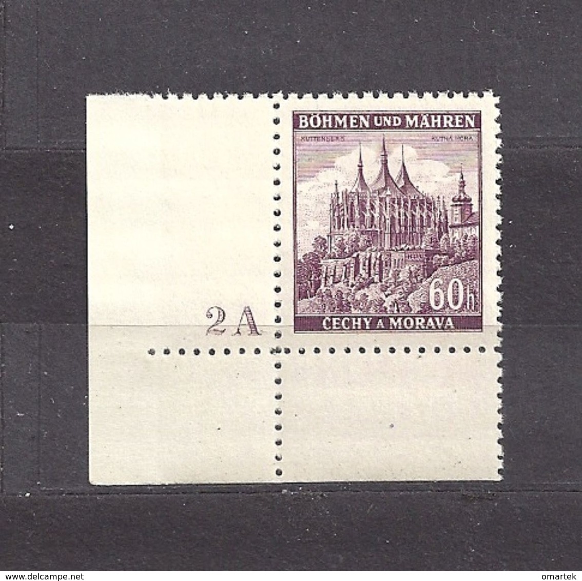 Bohemia & Moravia Böhmen Und Mähren 1939 MNH ** Mi 27 Sc 29 Cities And Castles I. Städte I. Plate Number. 2A - Ungebraucht