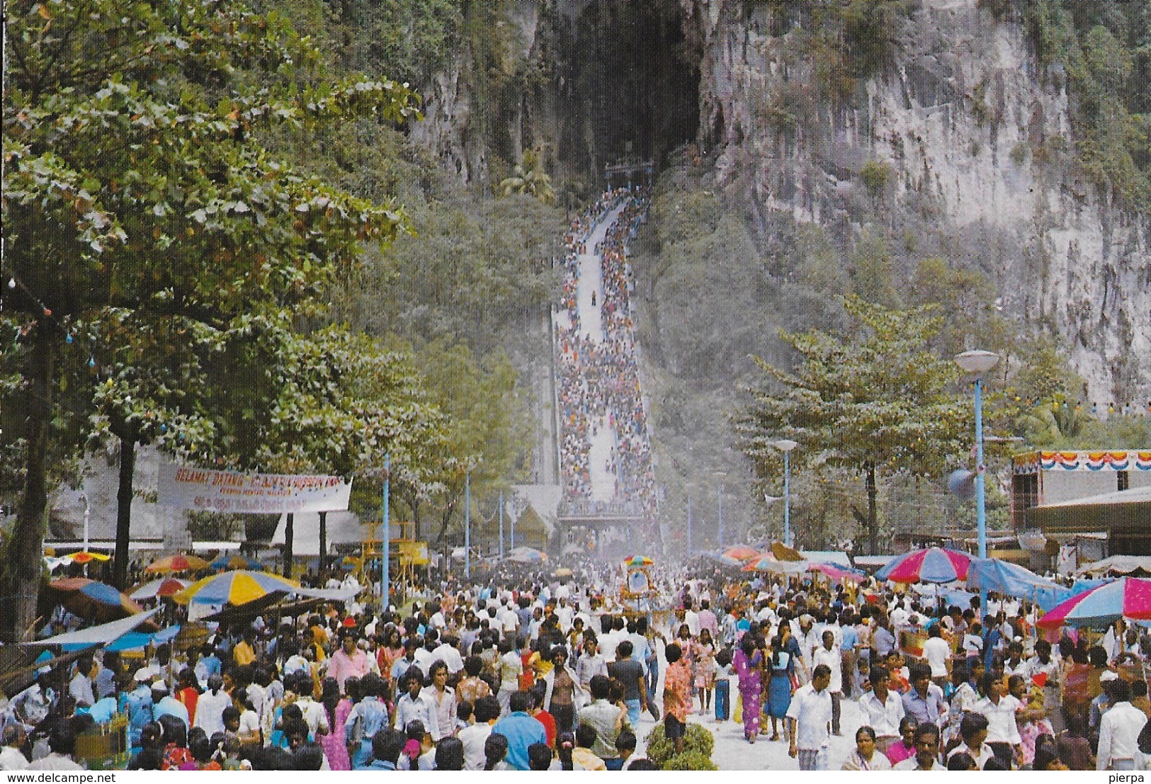 MELAKA - THAIPUSAN FESTIVAL IN BATU CAVES - VIAGGIATA 1990 FRANCOBOLLO ASPORTATO - Malesia