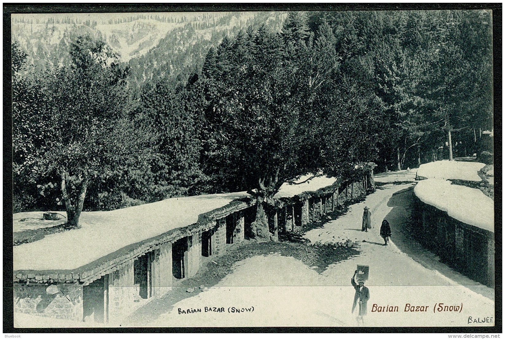 RB 1195 - Early Postcard - Barian Bazar In Winter With Snow - Murree Pakistan Ex India - Pakistan