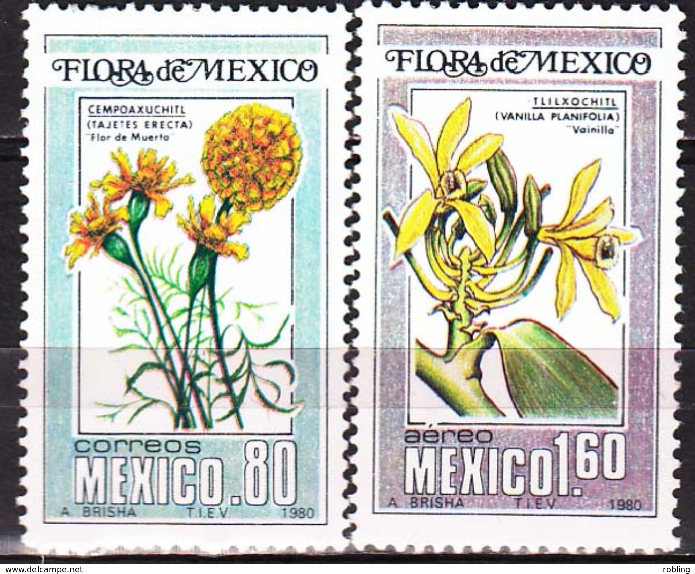 Mexico 1960. Orchids.Flower. Michel.1704+7. MNH.24881 - Orchidées