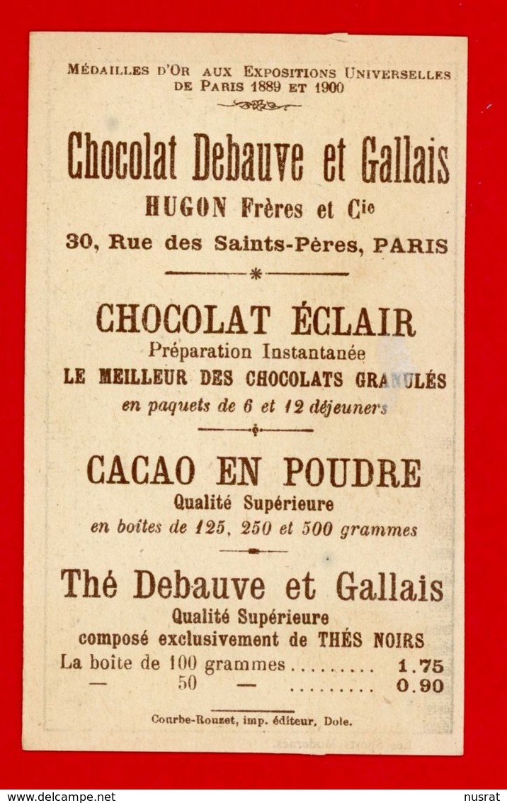 Chocolat Debauve & Gallais, Rare Chromo Lith. Courbe Rouzet CR2-2-15, Les Sports Modernes, Natation, Swimming - Other & Unclassified