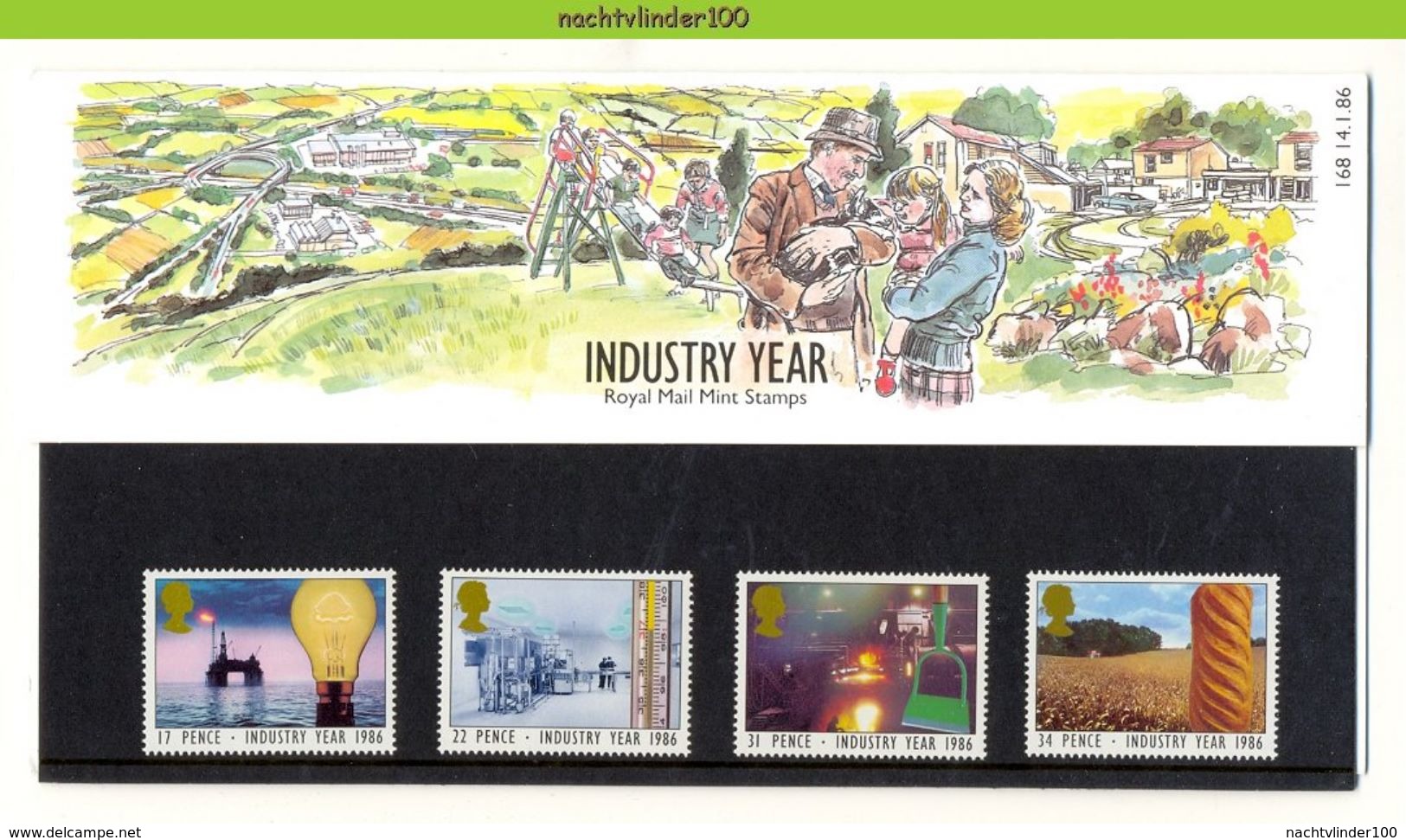 Nbd0412b INDUSTRIE INDUSTRY YEAR CAR AGRICULTURE STEEL OIL PLATFORM PRESENTATION PACK GREAT BRITAIN 1986 PF/MNH - Fabrieken En Industrieën