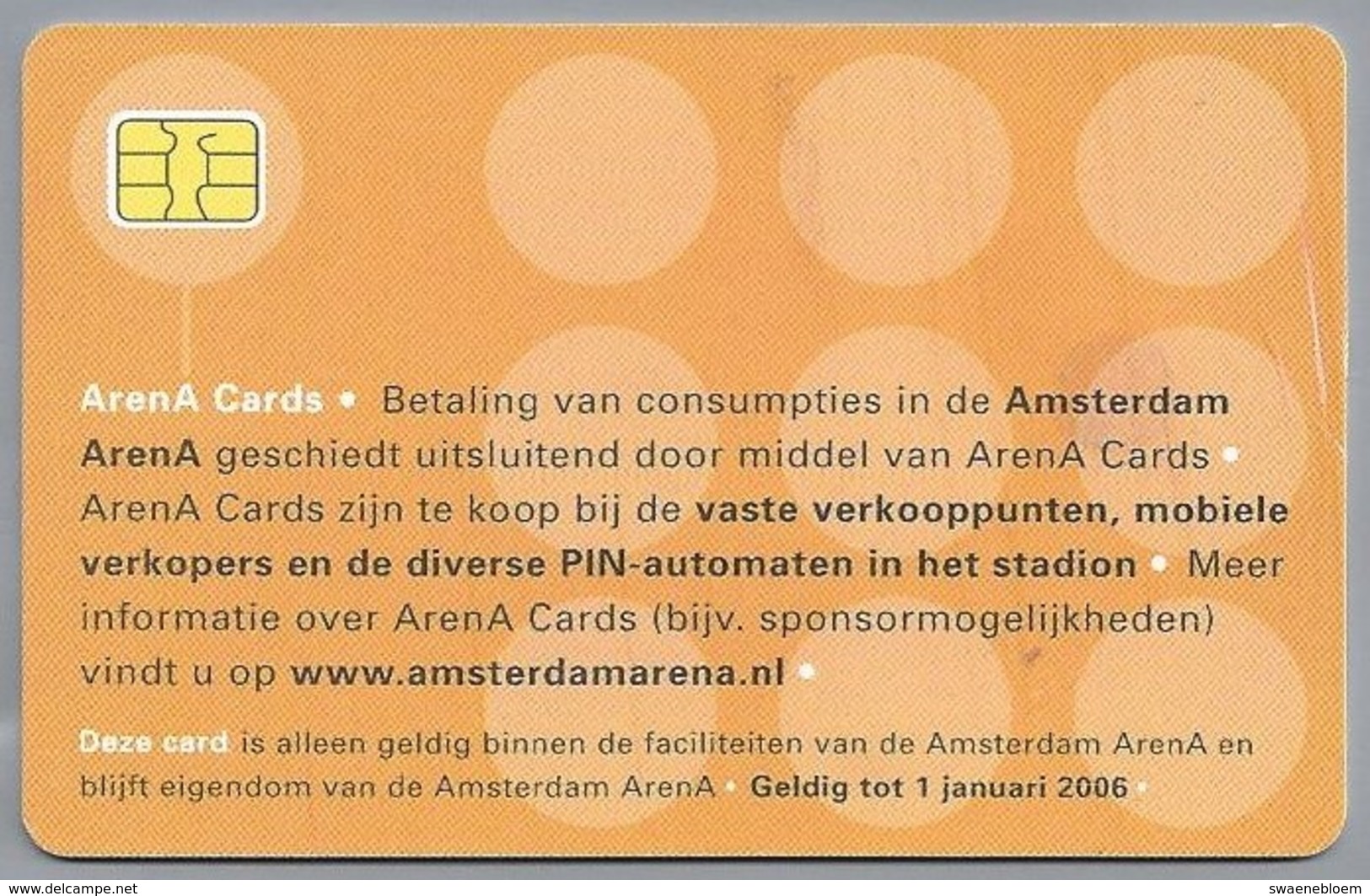 NL.- Telefoonkaart. 10 Gulden. AMSTERDAM. ARENA CARD. VOETBAL. - Sport