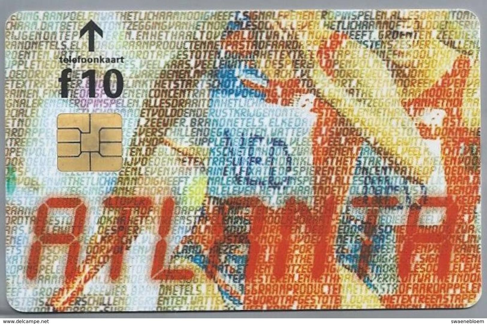 NL.- Telefoonkaart. PTT TELECOM. 10,00 Gulden. ATLANTA, 1996. Olympische Spelen 19.07 - 04.08 '96. A422 - Sport