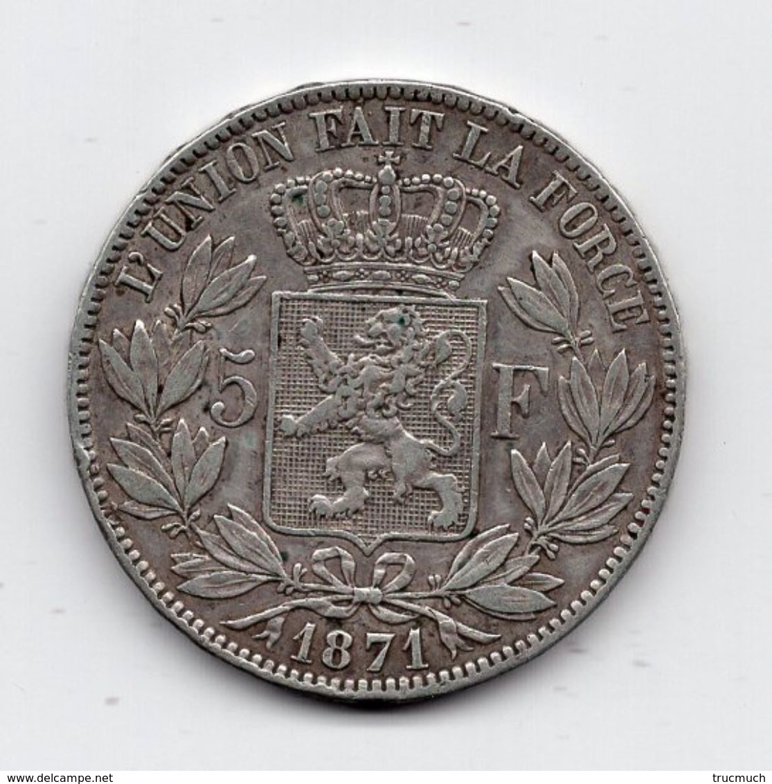 BELGIQUE - LEOPOLD II - 5 Francs - 1871 - 5 Francs