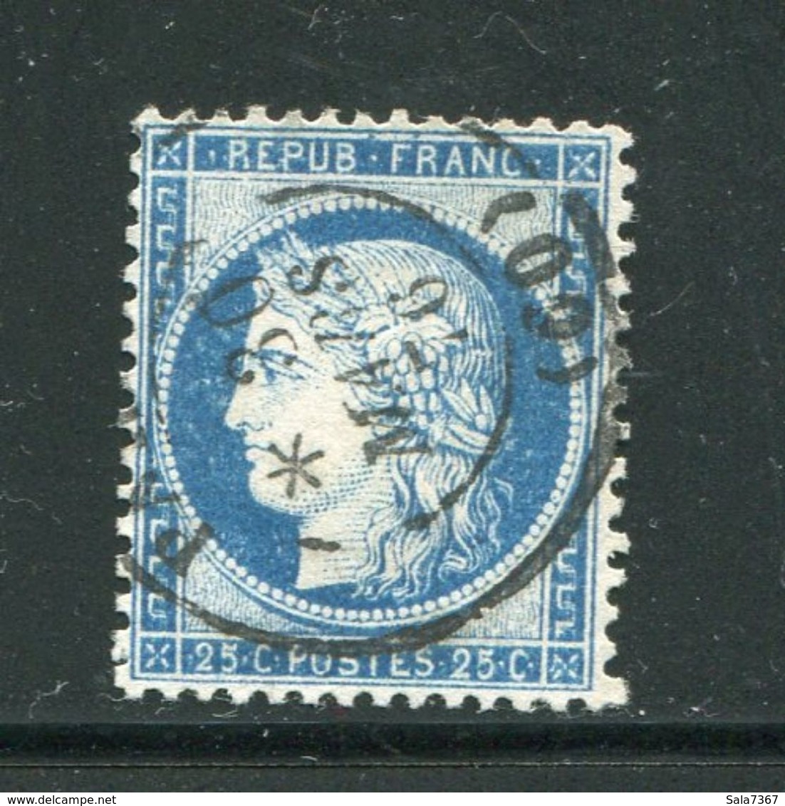 Y&T N°55- Cachet à Date De PARIS En Noir, 1ére Levée Avant Ouverture (Etoile à La Place De La Levée) 30 Mars 1876 - 1871-1875 Ceres