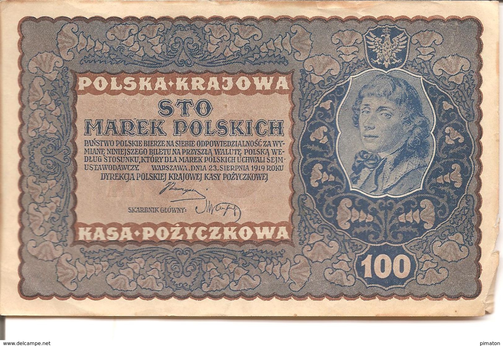 100Zlotych ( 1919 ) - Pologne