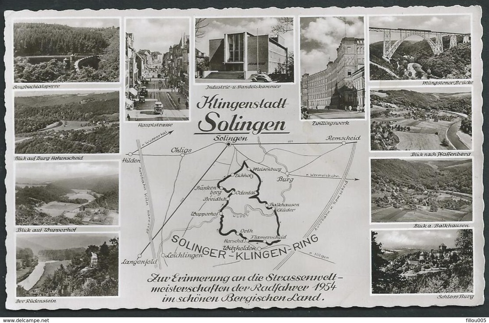 ALLEMAGNE...SOLINGEN..." CHAMPIONNAT DU MONDE DE  CYCLISME...CARTE GEOGRAPHIQUE" ... C2560 - Cyclisme