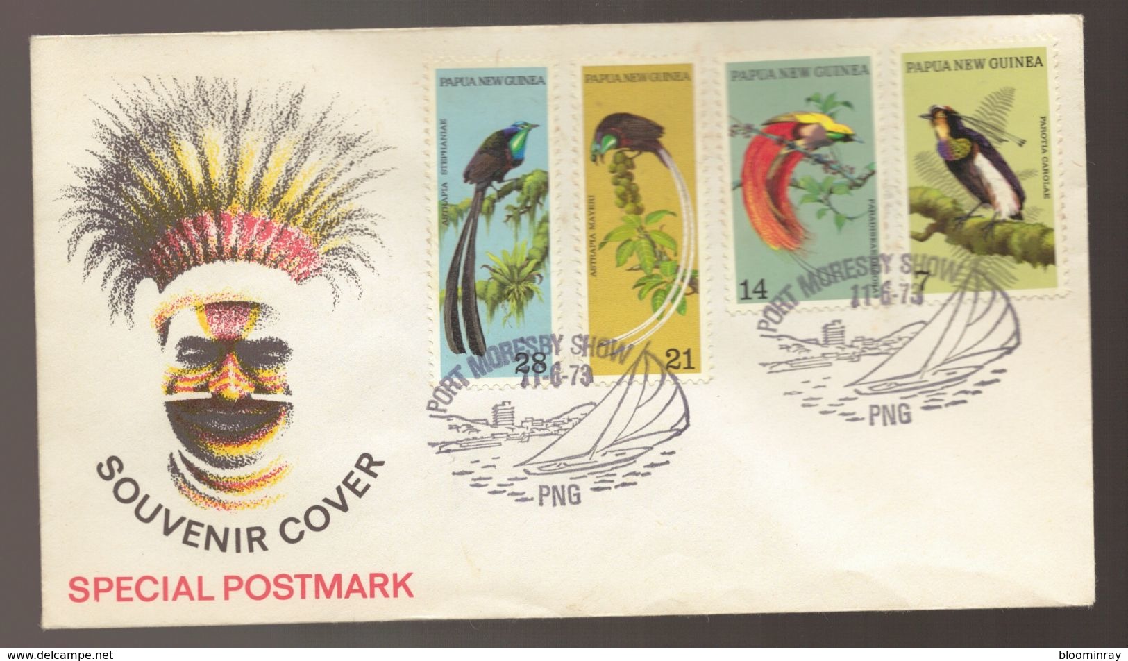 1973 Papua New Guinea PNG Birds Of Paradise Flora And Fauna Special Postmark Cover - Papouasie-Nouvelle-Guinée