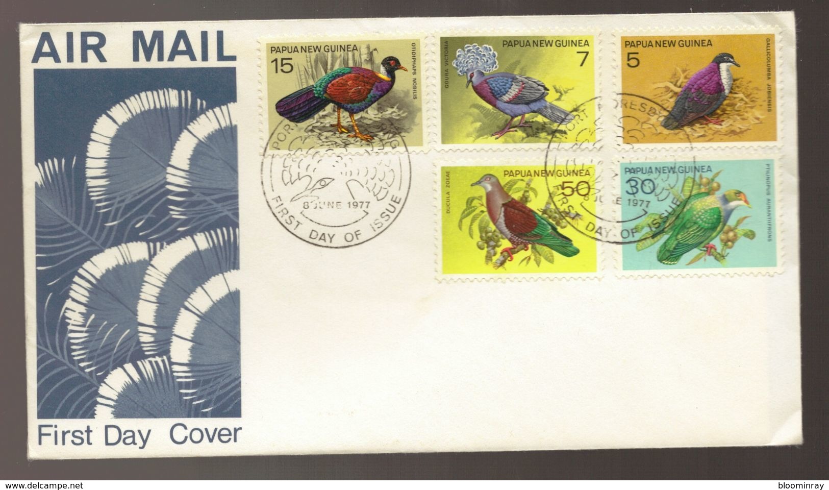 1977 Papua New Guinea PNG Fauna Conservation PIGEONS  FDC - Papua New Guinea