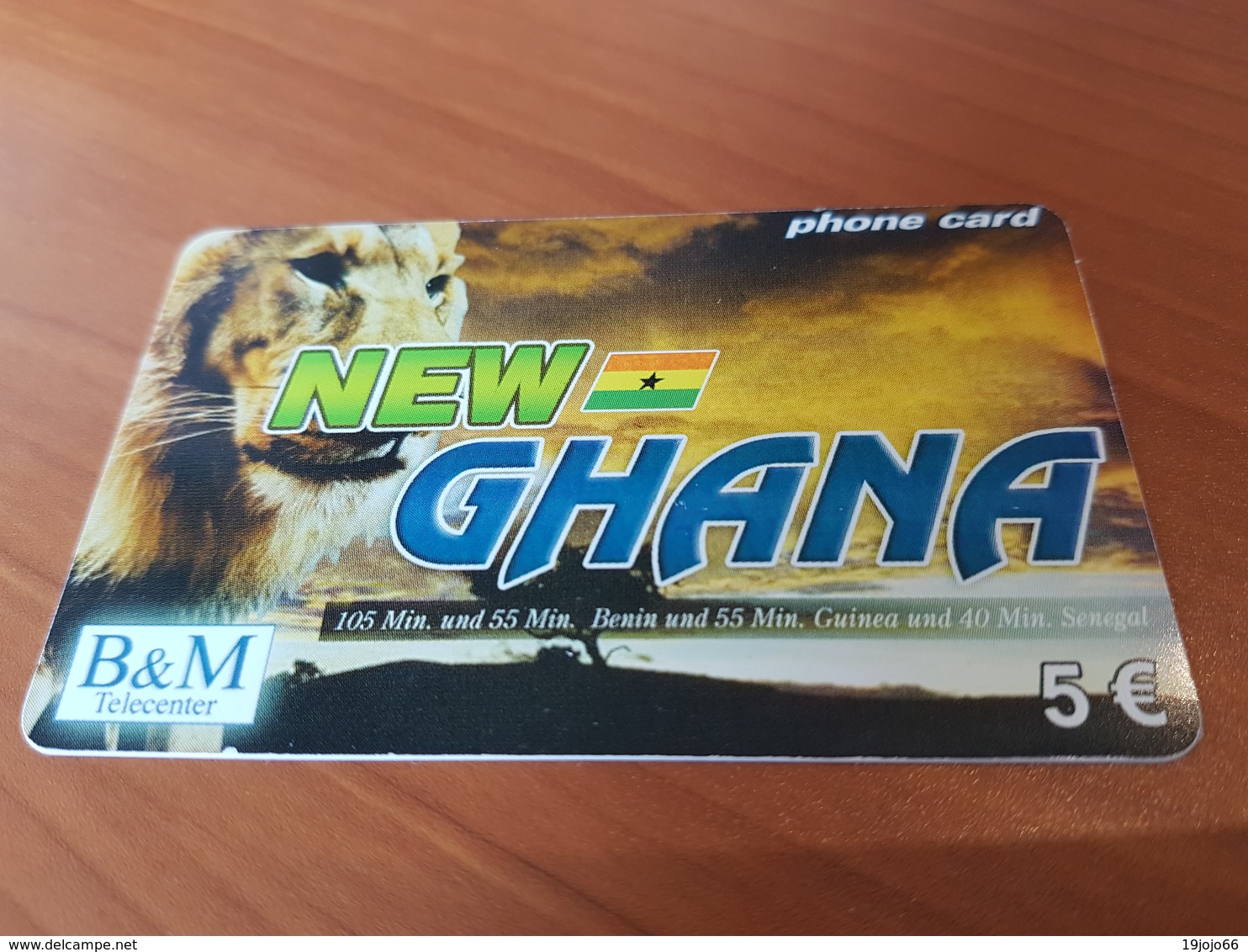 B&M New Ghana  - Lion 5 €   - Little Printed   -   Used Condition - [2] Móviles Tarjetas Prepagadas & Recargos