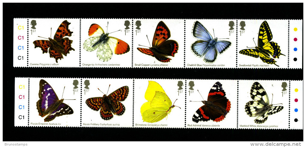 GREAT BRITAIN - 2013  BUTTERFLIES  SET  MINT NH - Nuovi