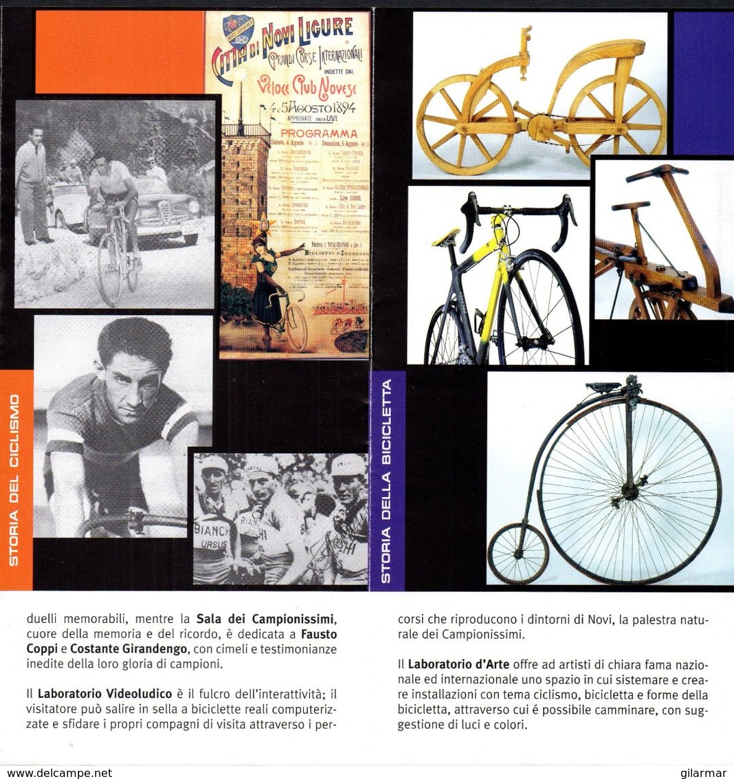 CYCLING - ITALIA - MUSEO DEI CAMPIONISSIMI A NOVI LIGURE (AL) - DEPLIANT - Ciclismo