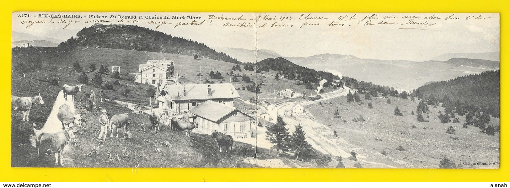 AIX Les BAINS Panoramique Double Plateau Revard Chaine Mt Blanc (Giletta) Savoie (73) - Aix Les Bains