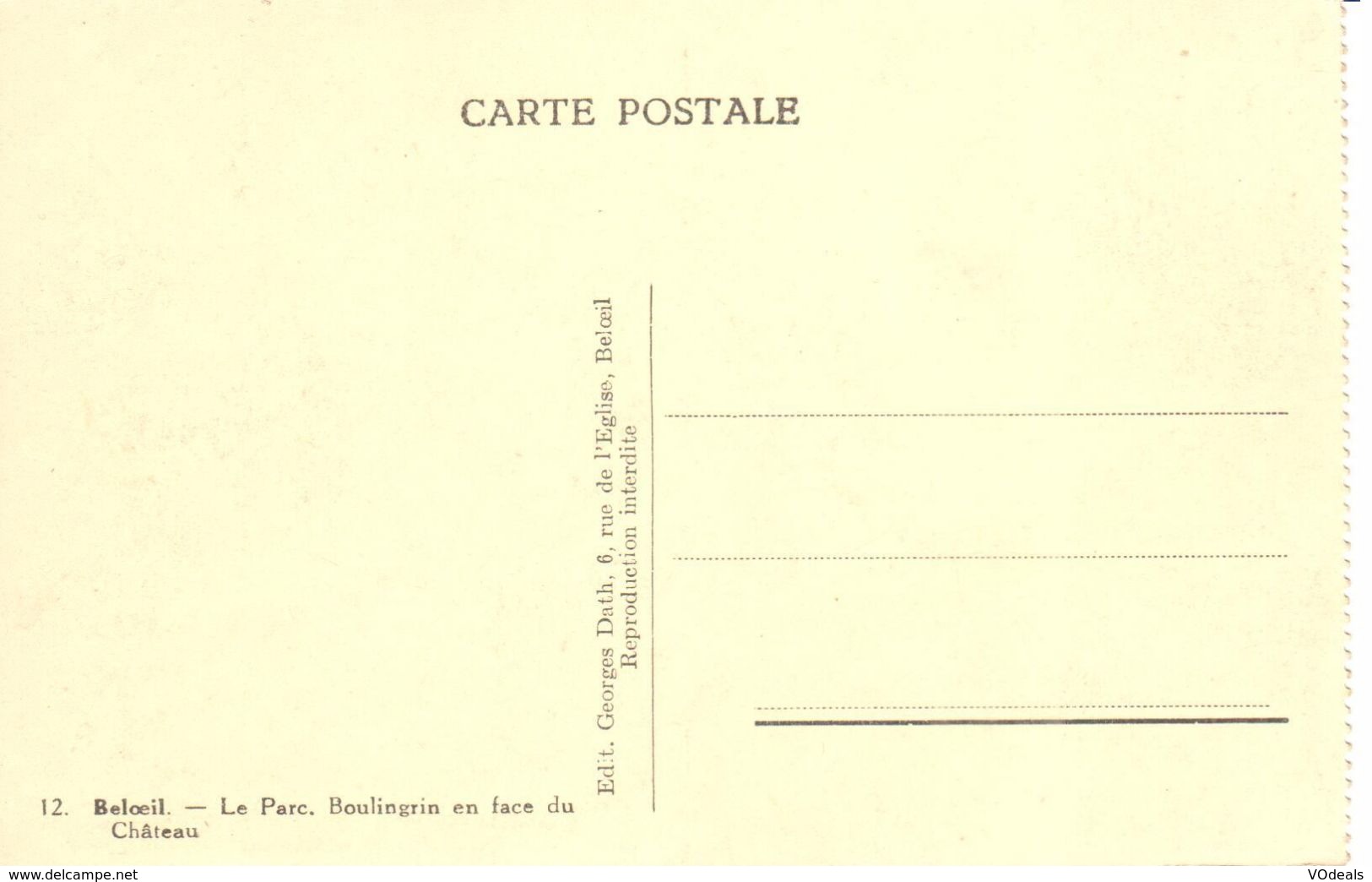 Beloeil - CPA - Parc Boulingrin En Face Du Château - Belöil