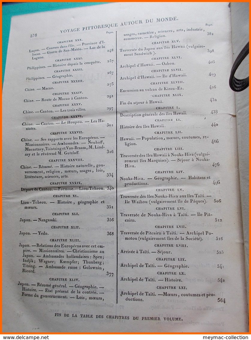 1834 VOYAGE PITTORESQUE AUTOUR DU MONDE DUMONT D'URVILLE TENRE PARIS 2 TOMES cartes illustrations beaux exemplaires