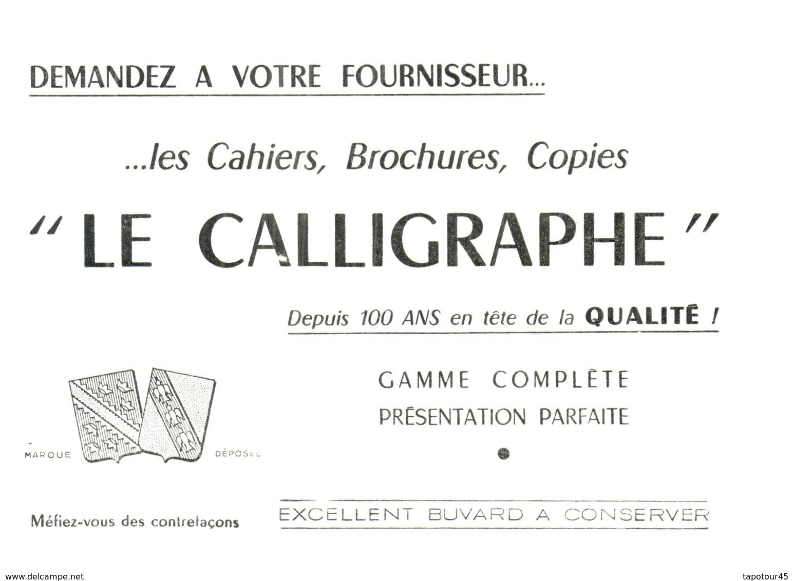 Pa L C/Buvard Papeterie Le Calligraphe  (Format 20 X 15) (N= 2) - Papeterie