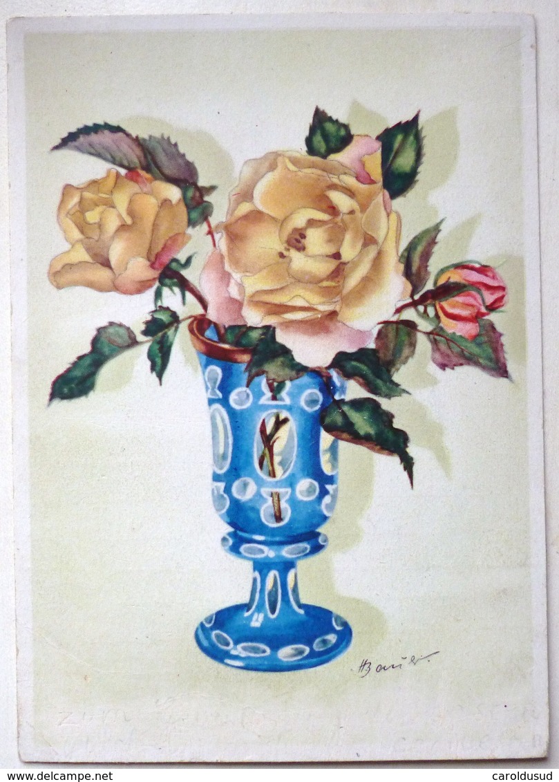 Cp Lot 5x LITHO  ILLUSTRATEUR Divers Berg ROSES ROSE DANS VASE ART NOUVEAU  Deco - Colecciones Y Lotes