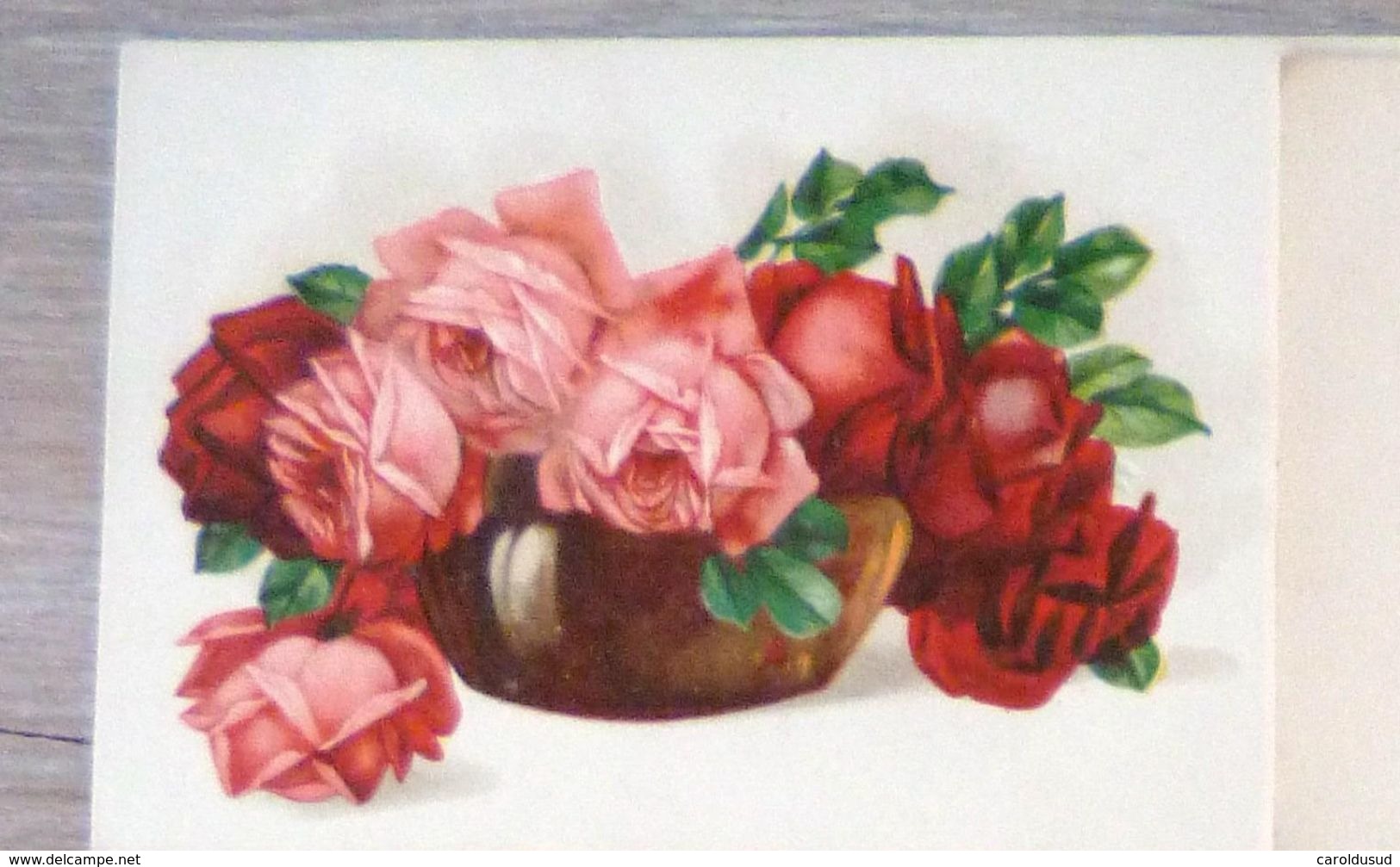 cp lot 5x LITHO  ILLUSTRATEUR divers berg ROSES ROSE DANS VASE ART NOUVEAU  deco