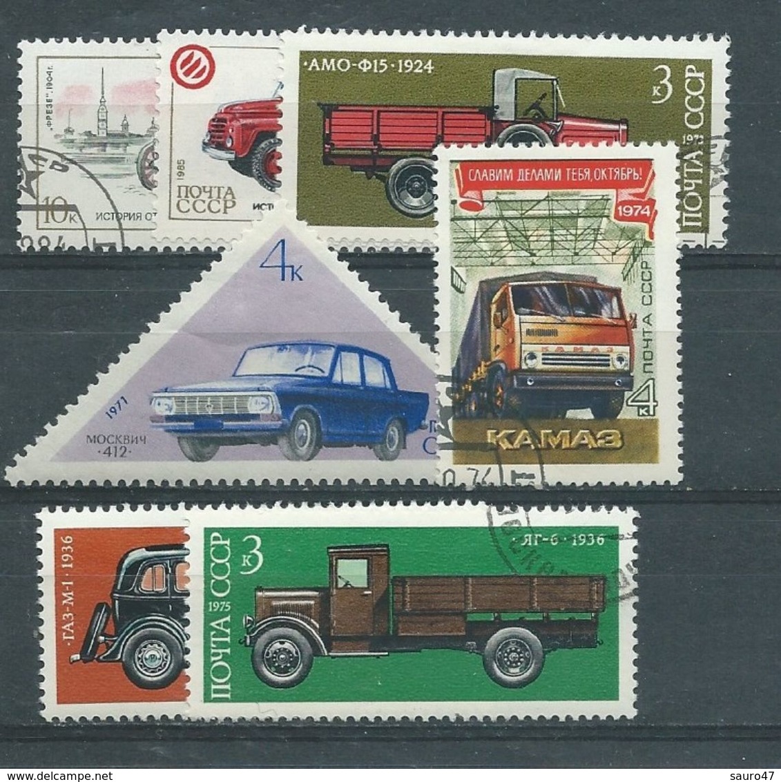 RU016    RUSSIA  Automezzi  7 V.  -  Usato - Verzamelingen