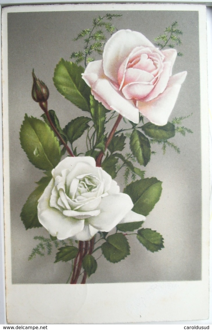 Cpa Lot 7x Litho Illustrateur Divers  BOUQUET Theme Rose Blanche Dont 1 X Double Voeux Mariage Voir PHOTOS - Colecciones Y Lotes