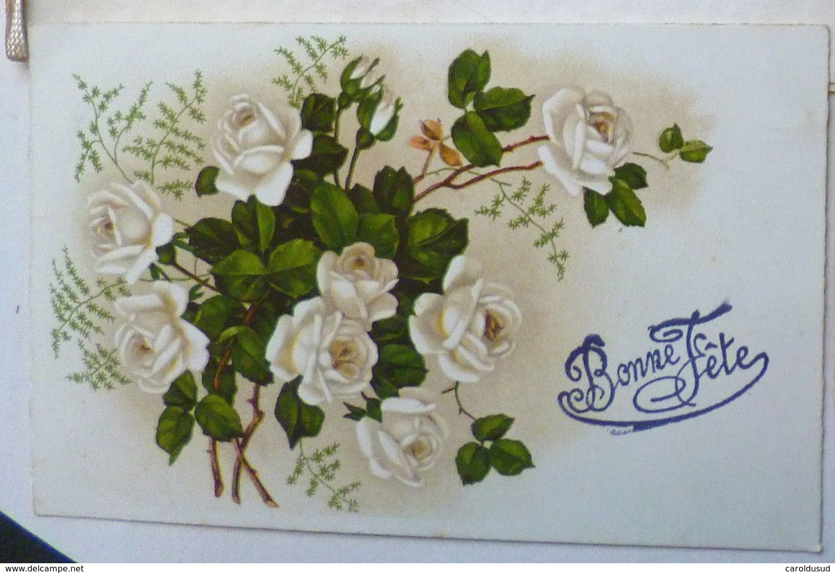 cpa lot 7x litho illustrateur divers  BOUQUET theme rose blanche dont 1 x double voeux mariage voir PHOTOS