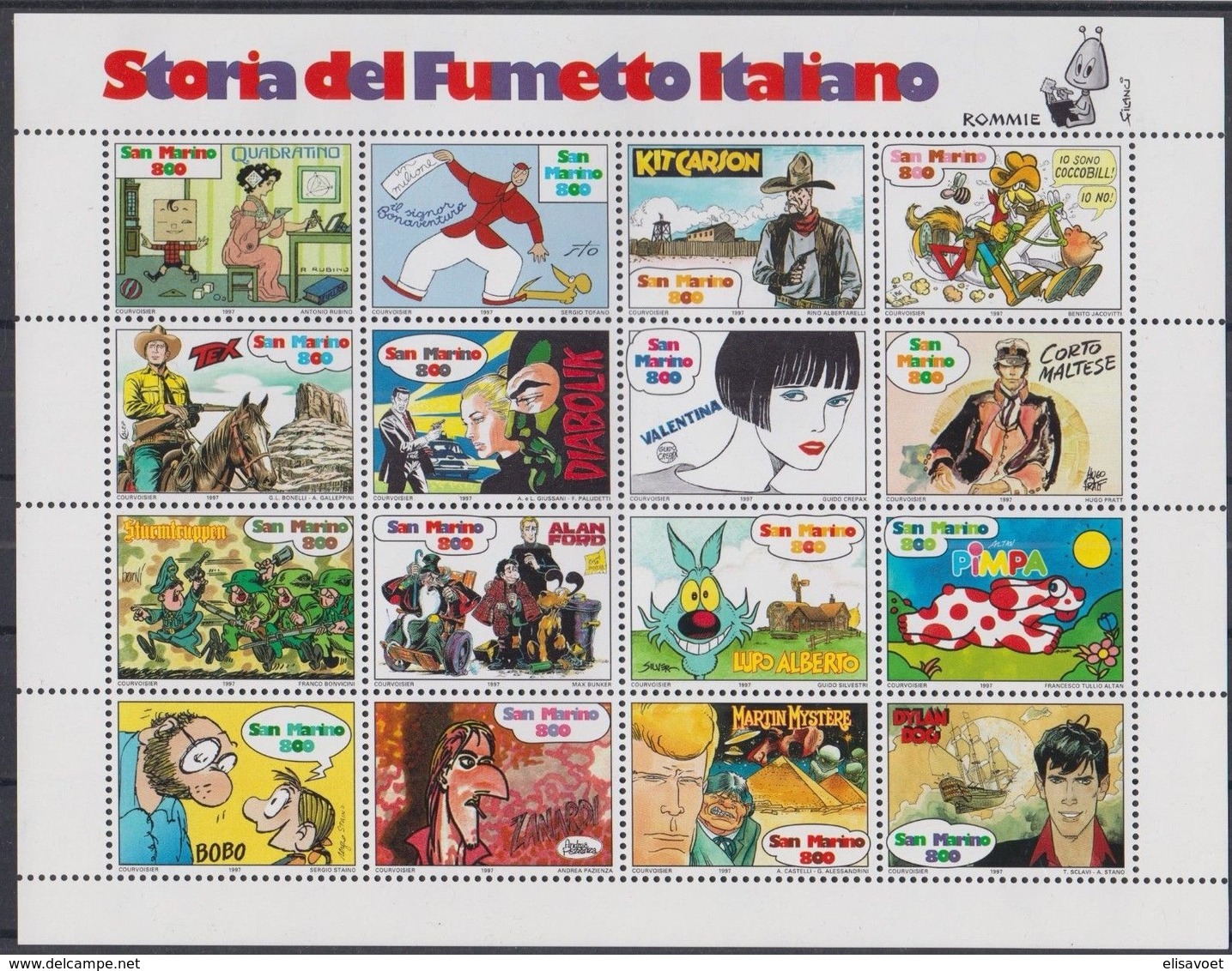 Saint-Marin San Marino 1997  Yvertn° 1525-1540 *** MNH Cote 24 Euro La Bande Dessinée Italienne Stripfiguren - Nuovi