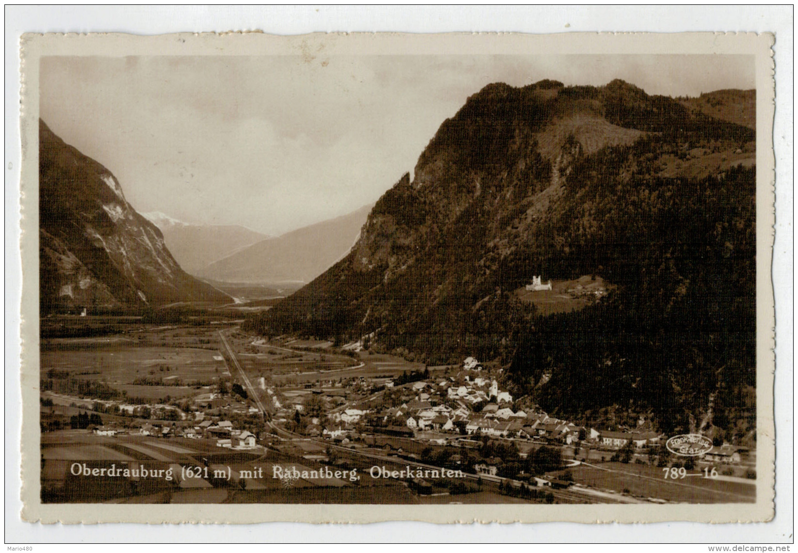 OBERDRAUBURG  MIT  RABANTBERG,  OBERKARNTEN   1937   2 SCAN   (VIAGGIATA) - Oberdrauburg