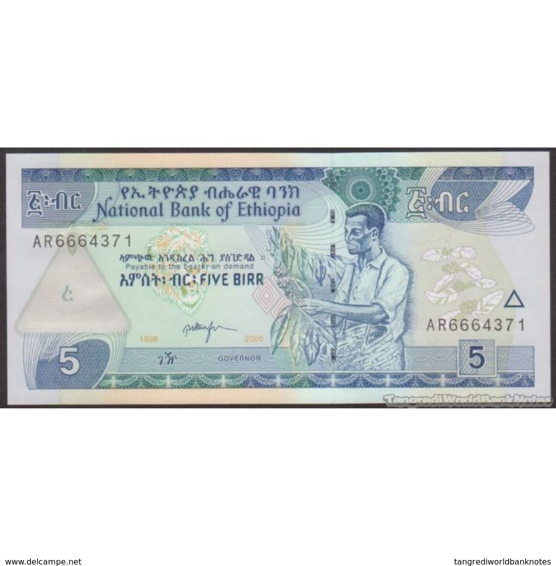 TWN - ETHIOPIA 47d - 5 Birr 2006 Prefix AR UNC - Ethiopie