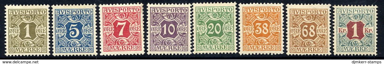 DENMARK 1907 Avisporto (newspaper Accounting Stamps) Set To 1 Kr. LHM / *  .  Michel 1-8 - Ungebraucht