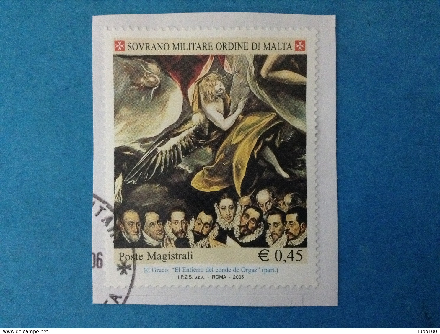 2005 SOVRANO ORDINE MILITARE DI MALTA FRANCOBOLLO USATO STAMP USED - SMOM ARTE EL GRECO 0,45 - Sovrano Militare Ordine Di Malta