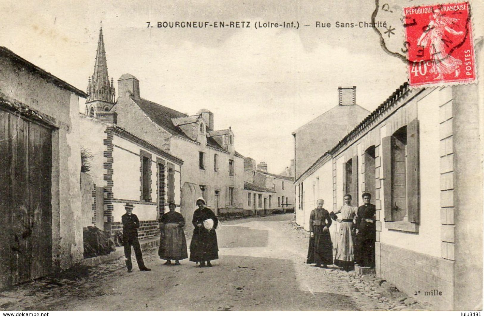 CPA - BOURGNEUF-en-RETZ (44) - Aspect De La Rue Sans-Charité En 1927 - Bourgneuf-en-Retz