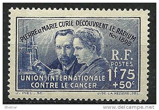 FR YT 402 " P Et M Curie " 1938 Neuf* - Unused Stamps