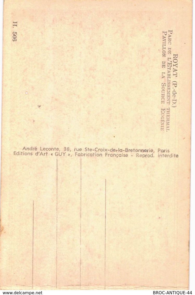 CPA N°19790 - LOT DE 15 CARTES DE ROYAT - LA SOURCE EUGENIE