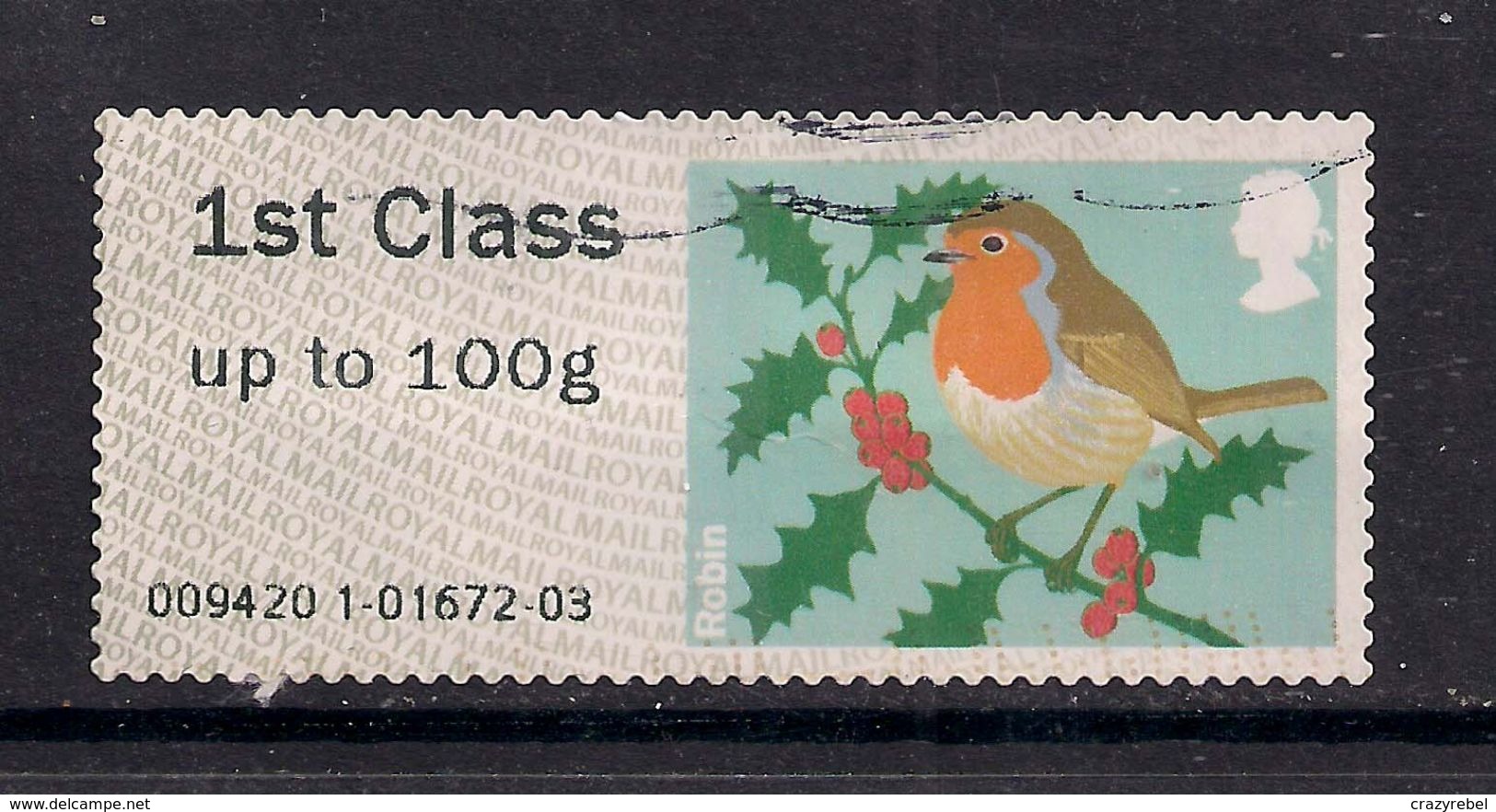 GB 2012 QE2 1st Post & Go Up To 100 Gms Christmas Robin Used ( 35 ) - Post & Go (distributeurs)