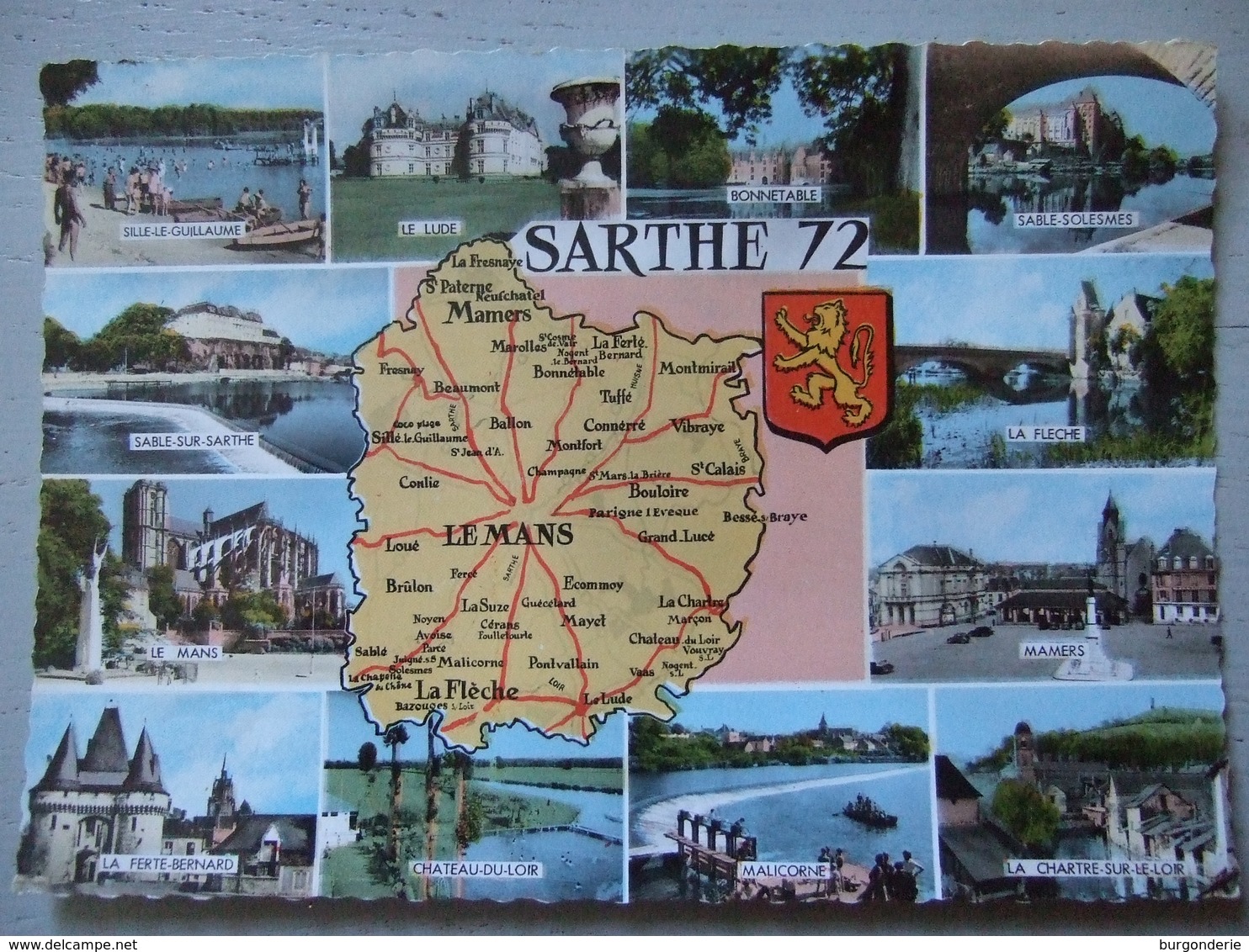 CARTE GEOGRAPHIQUE / LA SARTHE / JOLIE CARTE PHOTO MULTIVUES / 1964 - Autres & Non Classés