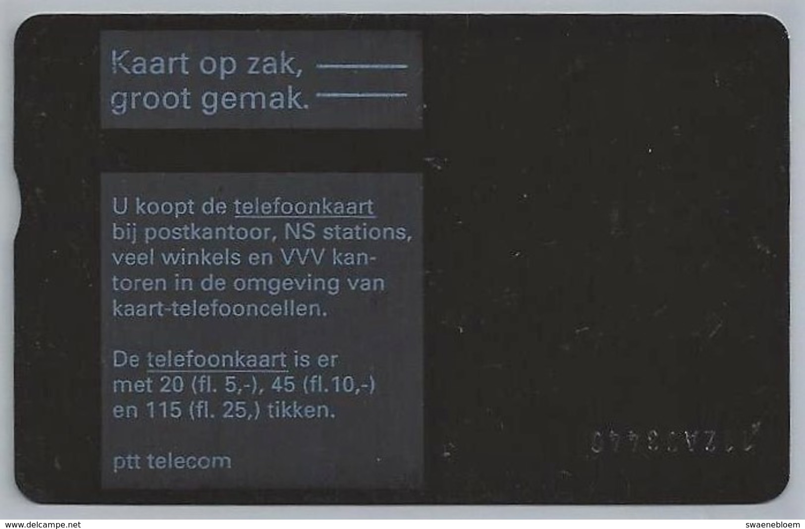 NL.- Telefoonkaart. PTT TELECOM. 4 Eenheden, Open Huis Bij PTT Telecom. Kaart Op Zak, Groot Gemak. - 112A - Telecom Operators