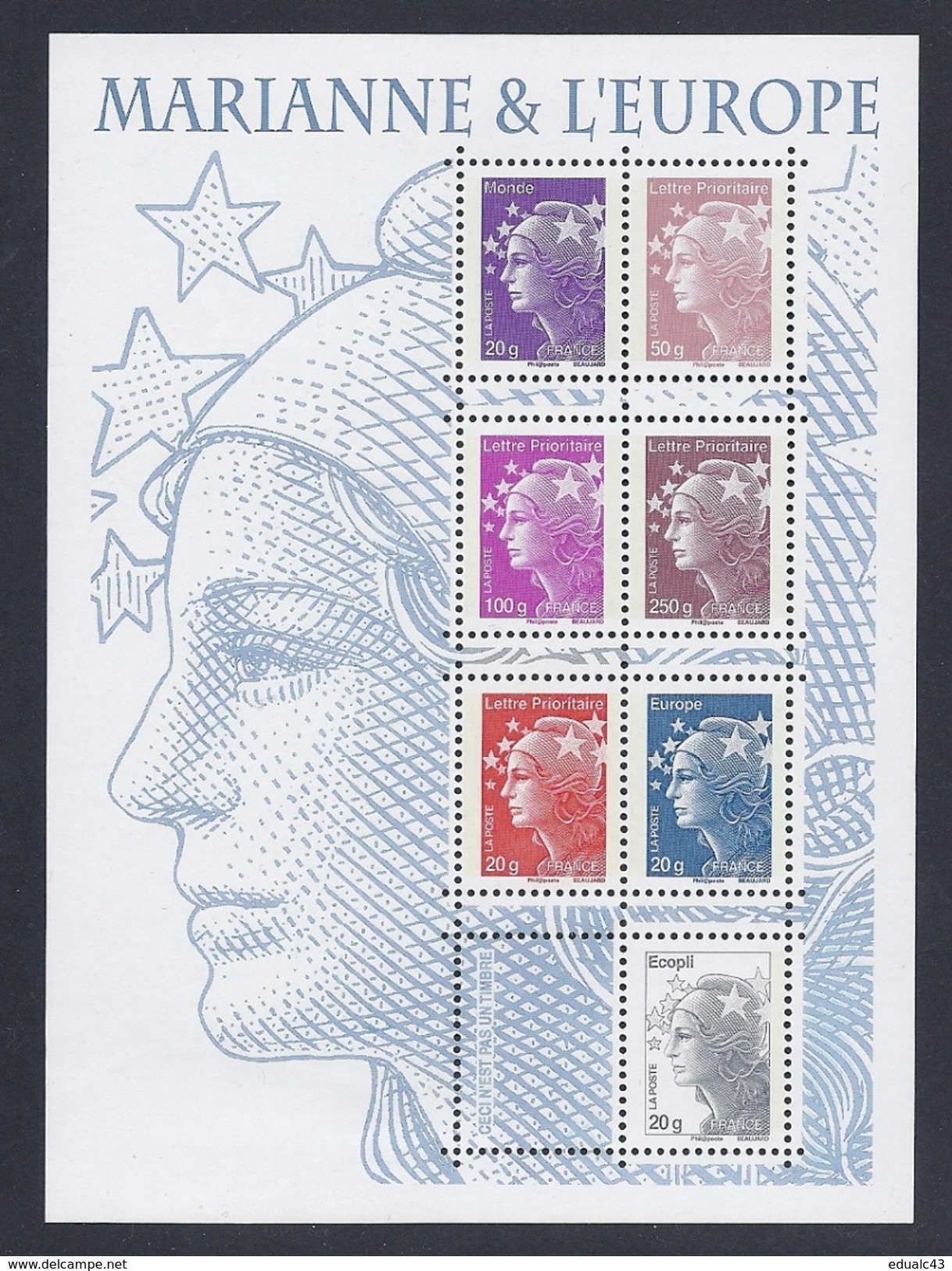 2011 - Bloc Feuillet F4614 MARIANNE Et L'EUROPE  N° 4614 NEUF** LUXE MNH - Neufs