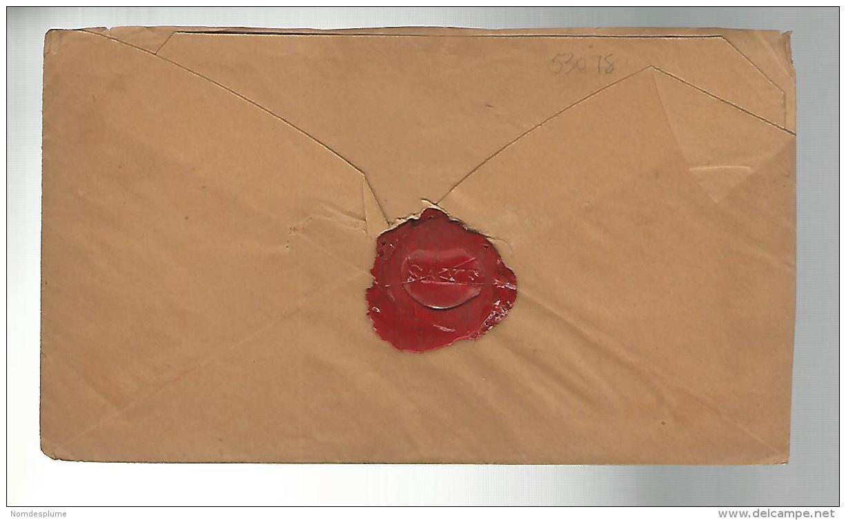 53078 ) USA  Burlington Postmark "Saxe" Wax Seal - Lettres & Documents