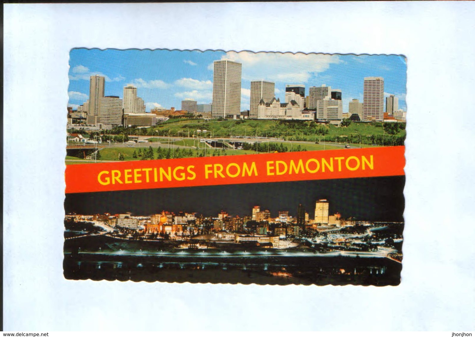 Canada - Postcard Written- Edmonton Seen From The South Bank Of The Saskatchewan River Both By Day And By Night - 2/scan - Edmonton