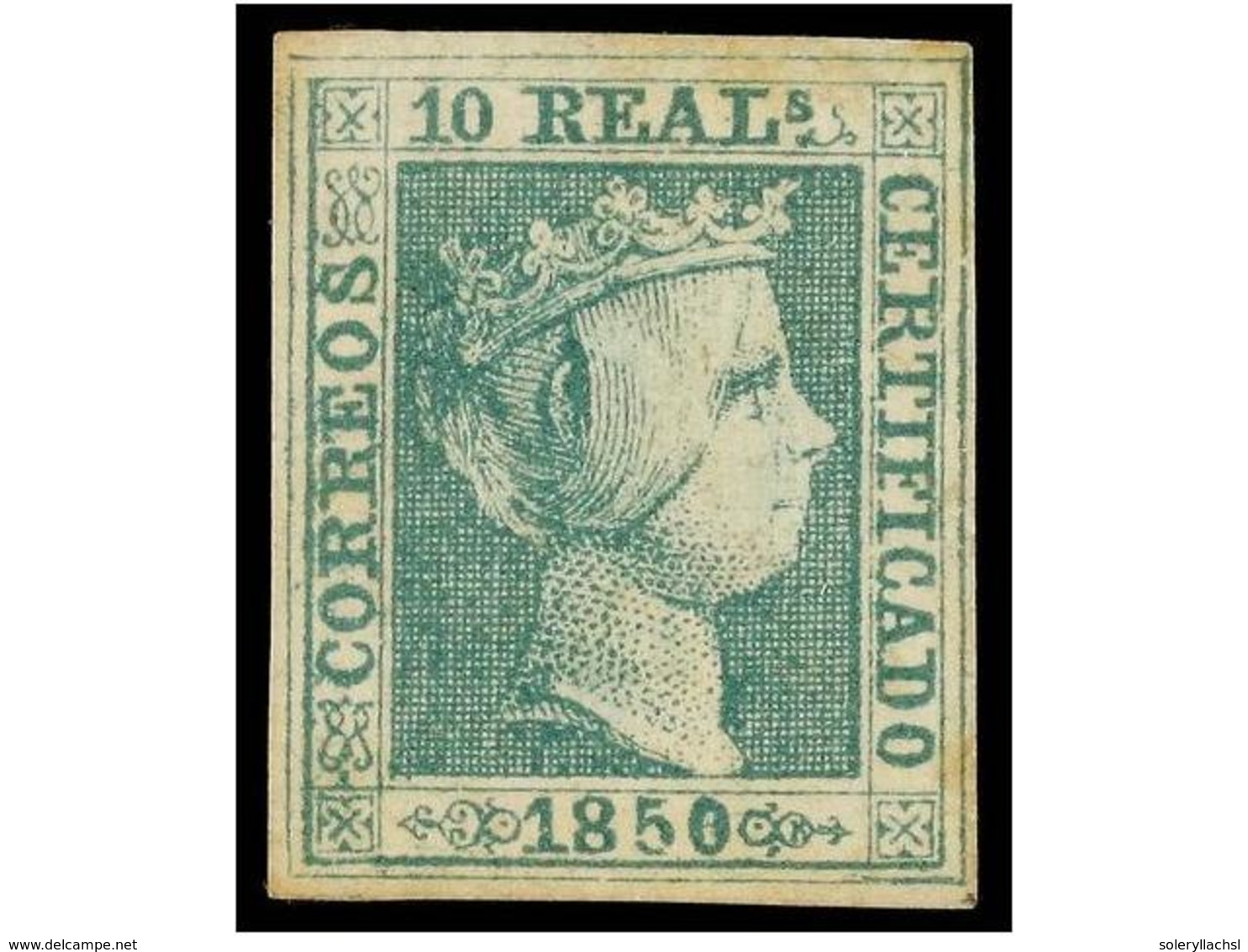 94 * ESPAÑA. Ed.5. <B>10 Reales</B> Verde. Ejemplar Con Goma Original Tonalizada. Color Fresco Y Buen Aspecto. Cert. COM - Autres & Non Classés