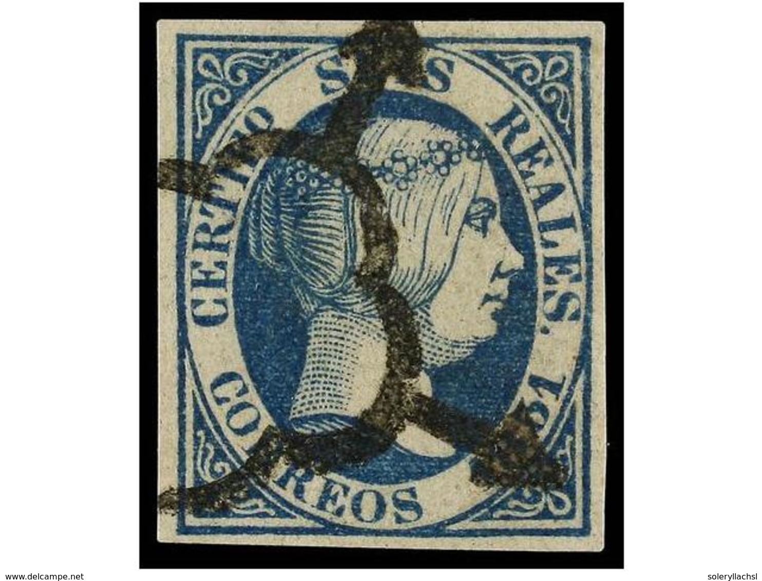 113 ° ESPAÑA. Ed.10. <B>6 Reales</B> Azul<B> FALSO SPERATI</B>, Marquilla <B>B.P.A.</B> Al Dorso. - Autres & Non Classés