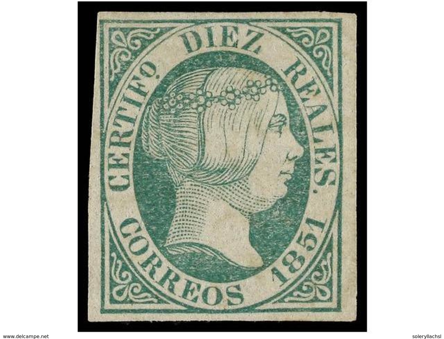 114 (*) ESPAÑA. Ed.11. <B>10 Reales</B> Verde. Ejemplar De Buena Presencia, Lavado Quimicamente. Cert. CEM. Cat. 4.025€. - Autres & Non Classés