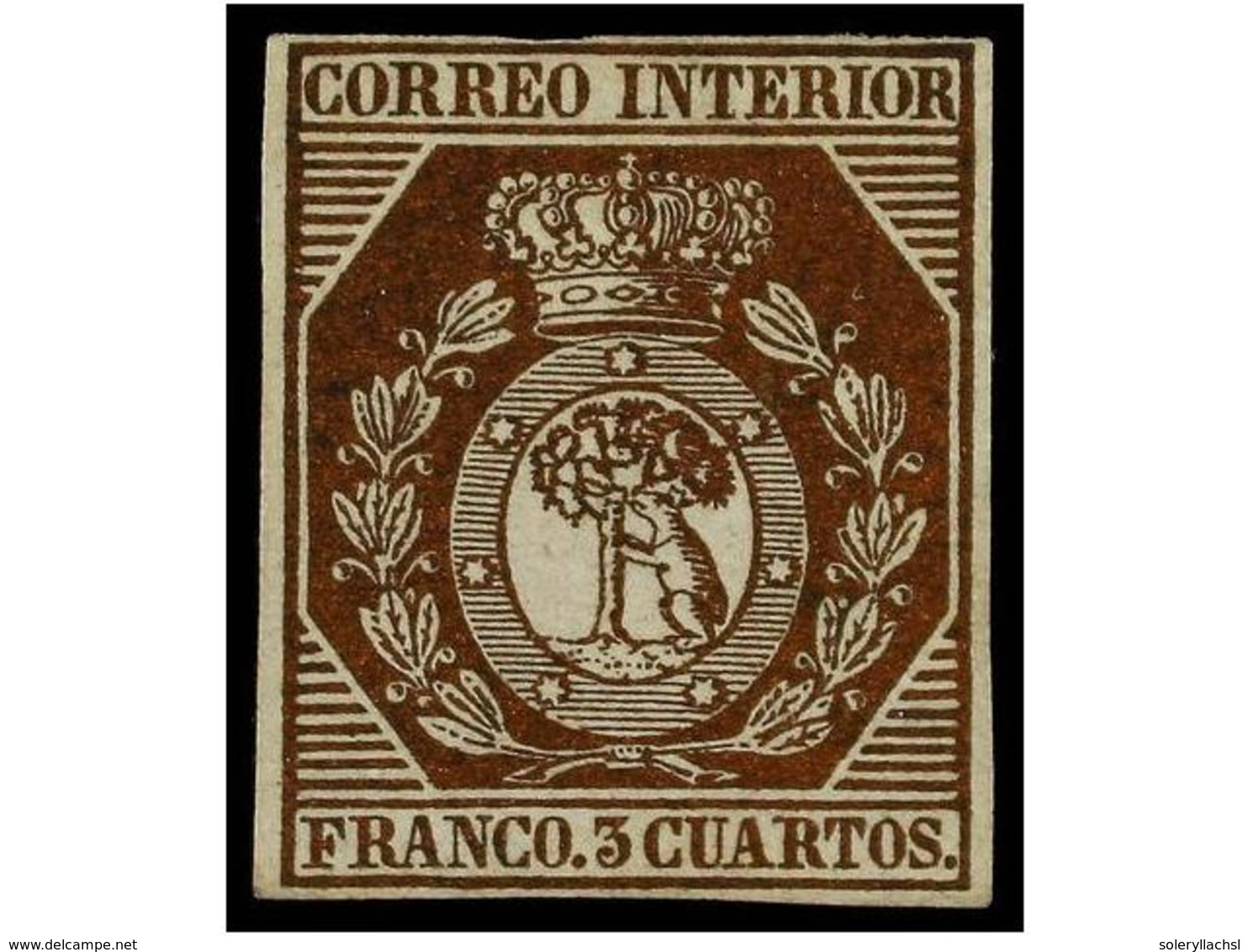 134 * ESPAÑA. Ed.23. <B>3 Cuartos</B> Bronce Dorado. Color Muy Fresco Conservando Todo El Oro Original. Márgenes Complet - Autres & Non Classés