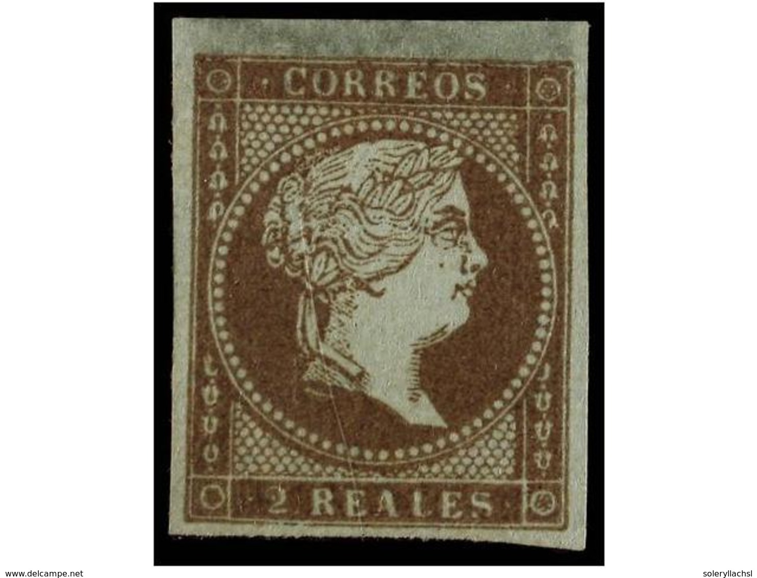 165 * ESPAÑA. Ed.42. <B>2 Reales</B> Violeta. Grandes Márgenes. Regular Conservación. Cert. COMEX. Cat. 1.120€. - Autres & Non Classés