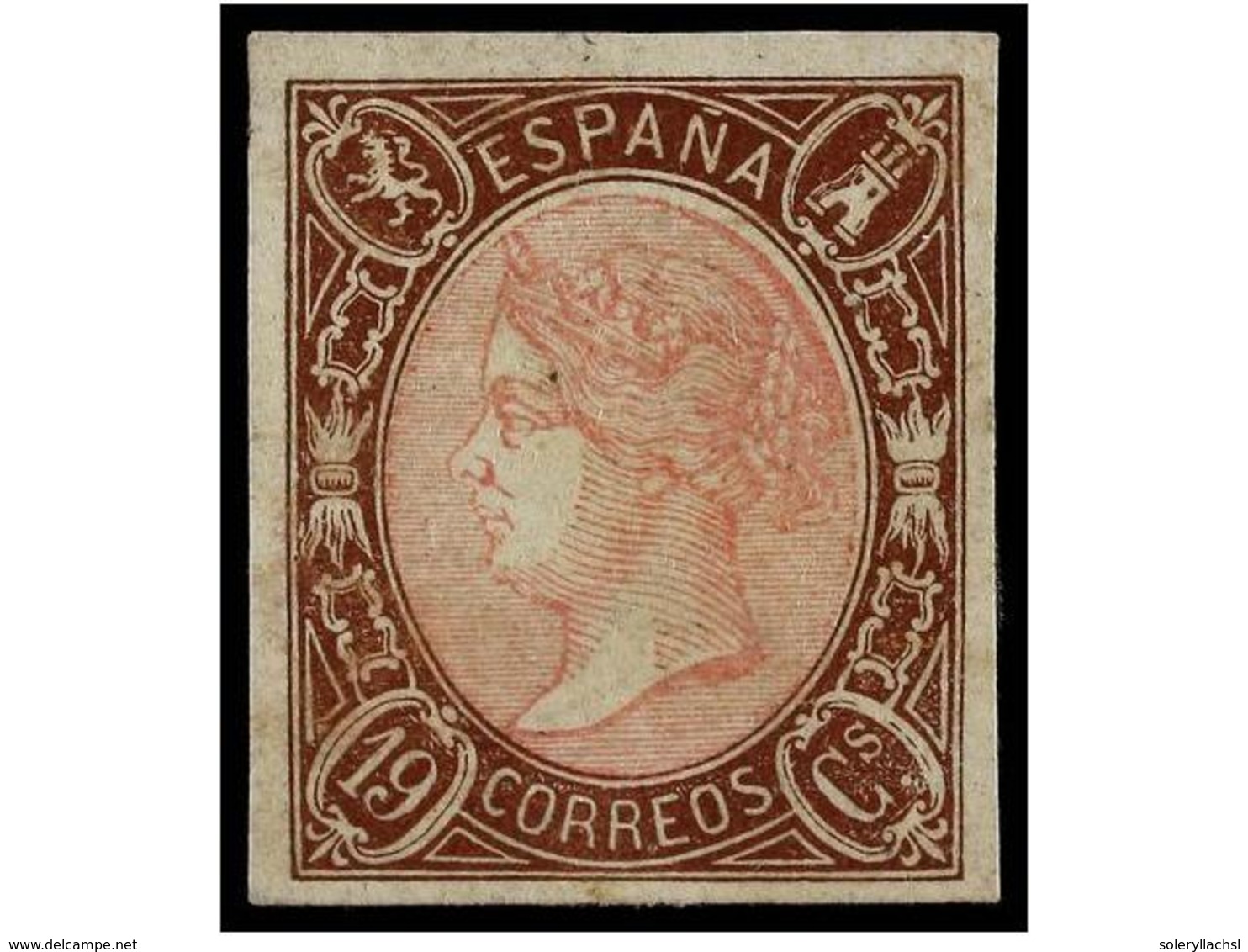 230 (*) ESPAÑA. Ed.71. <B>19 Cuartos</B> Castaño Y Rosa. MAGNÍFICO EJEMPLAR. Cert. GRAUS. Cat. 2.065€. - Autres & Non Classés